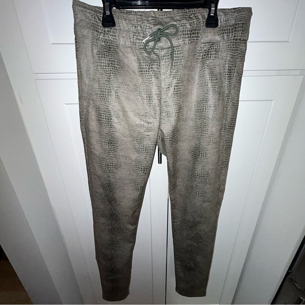 FLOG Bevy Flog Shely Snakeskin Drawstring Elastic Waistband Jogger Skinny Pants